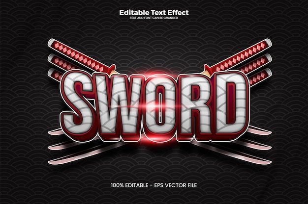 Sword Editable text effect in modern trend style