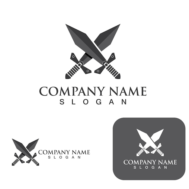 Sword game item vector symbol logo template