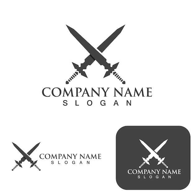 Sword game item vector symbol logo template