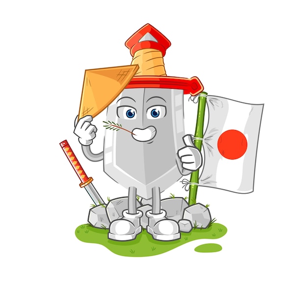 Sword japanese vector cartoon character