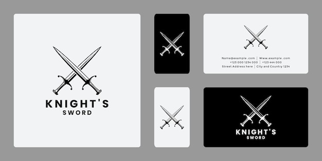 剣の騎士のロゴデザイン質素なベクトル