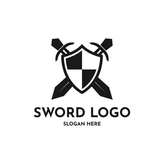 Vector sword logo design creative ideas sword logo design vintage badge