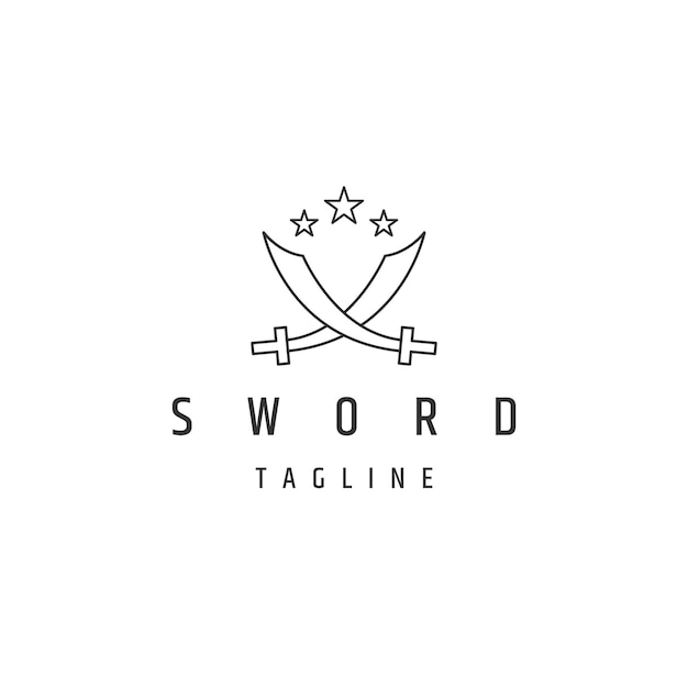 Sword logo icon design template flat vector