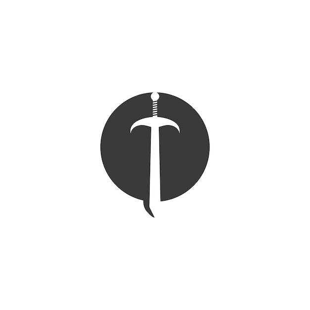 Sword logo vector flat design