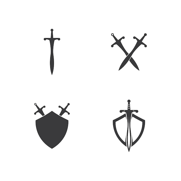 Sword logo vector flat design