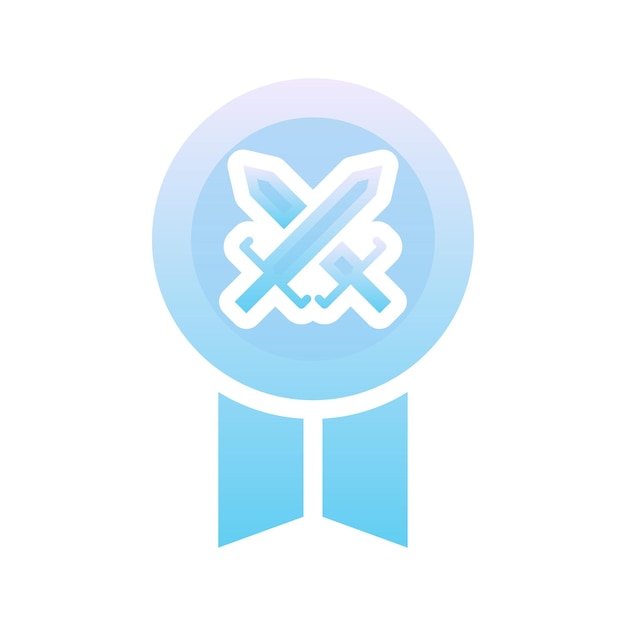 Sword medal logo gradient design template icon element