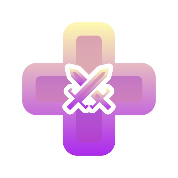 Sword medical logo gradient design template icon element