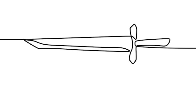 Sword oneline continuous single line art