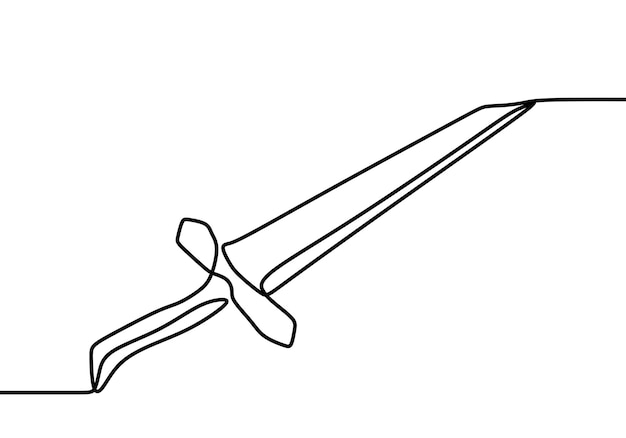 Sword oneline continuous single line art