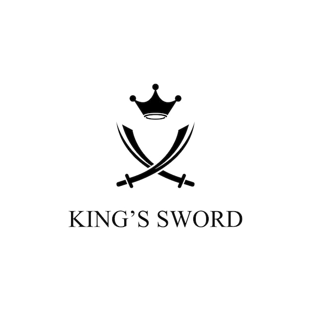 Sword shield and king's sword logo Logo design vector illustration template