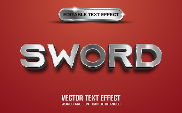 Sword silvers style editable text effect