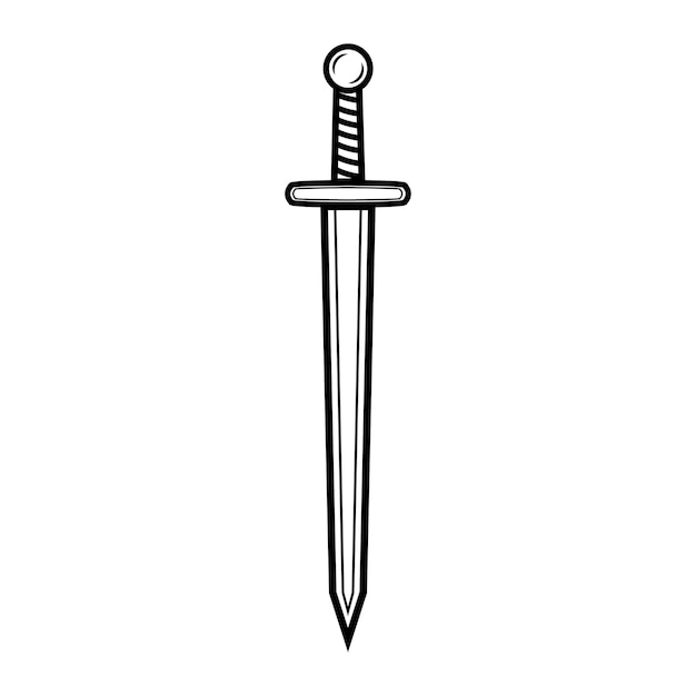 Sword vector black line style