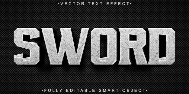 Sword vector fully editable smart object text effect