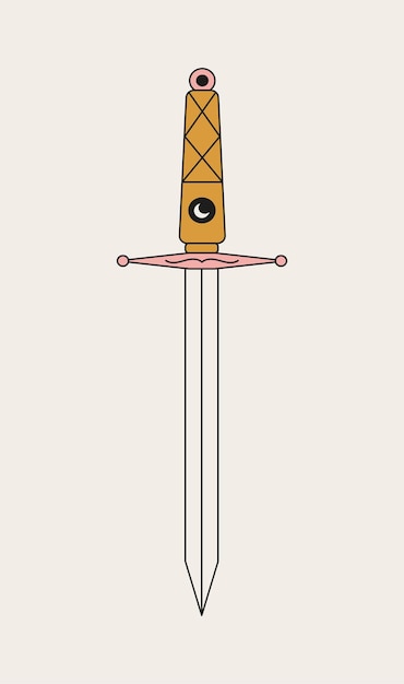 Vector sword vector illustration for tattoo design or print hand drawn vector illustration