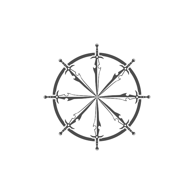 Дизайн векторного логотипа меча