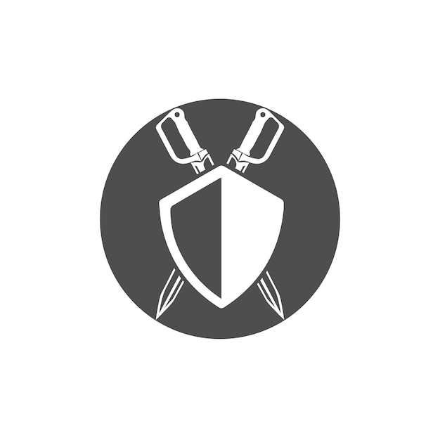 剣武器ベクトルのロゴのテンプレート イラスト デザイン
