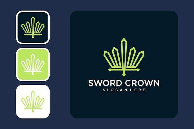 sword with crown logo design