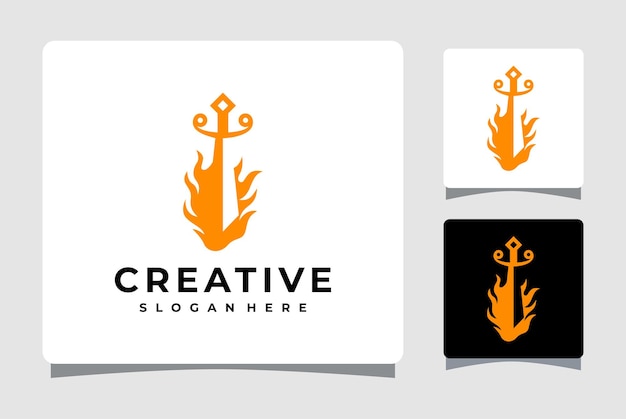 Sword With Flame Logo Template Design Inspiration