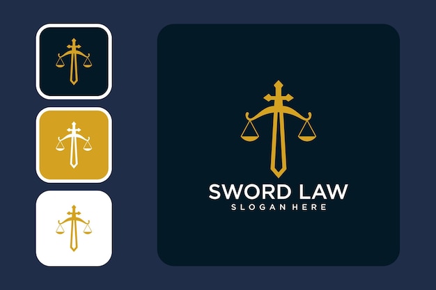 Sword with law logo modern design