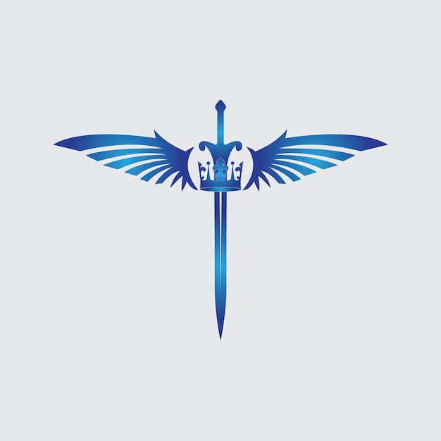 Sword with wings and king vector image