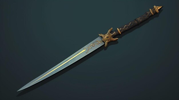 Vector a sword with the word quot v quot on it