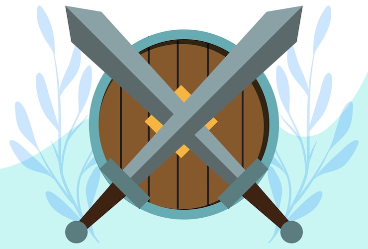 Vector swords concept illustration stylish and beautiful