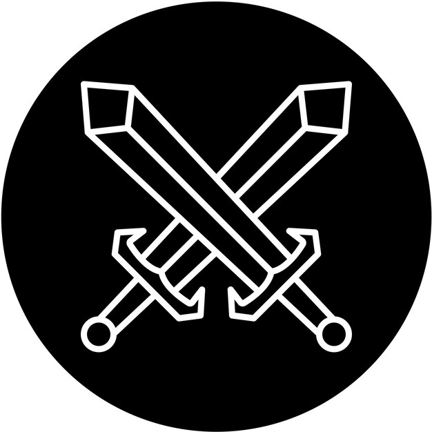 Vector swords icon style