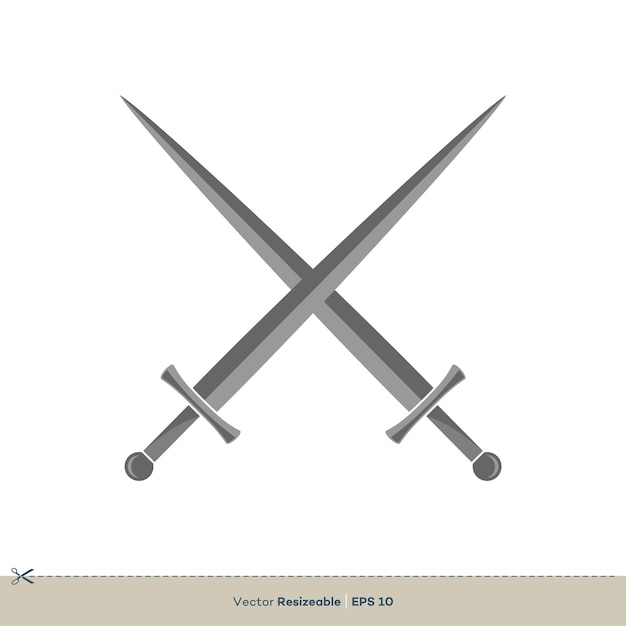 Swords Icon Vector Logo Template Illustration Design Vector EPS 10