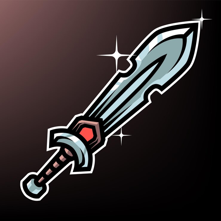 Swords Illustration Isolated on the Black Background