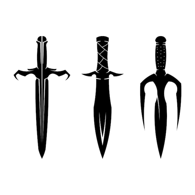 Vector swords silhouette collection