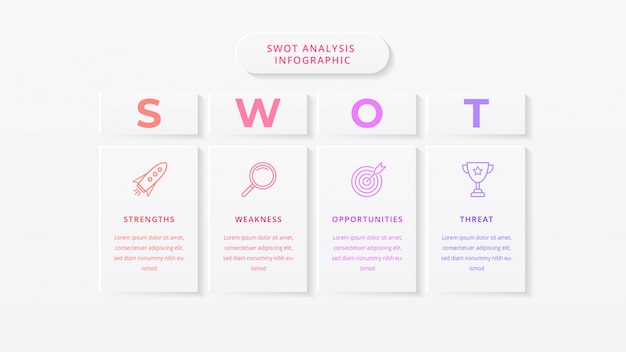 Vector swot analysis business infographic template