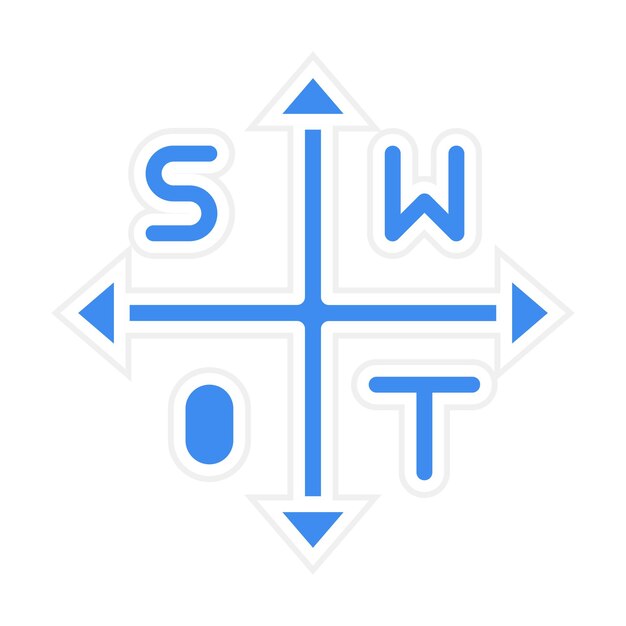 벡터 swot 분석 아이콘 터 이미지 제품 관리에 사용할 수 있습니다