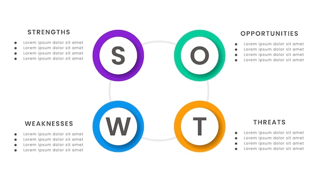 SWOT 분석 infographic 개념 템플릿 디자인