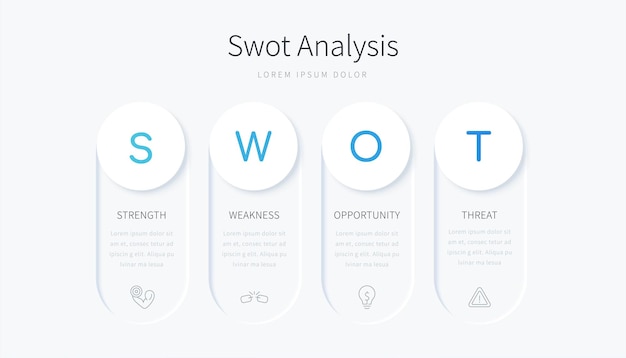 SWOT分析インフォグラフィックデザイン