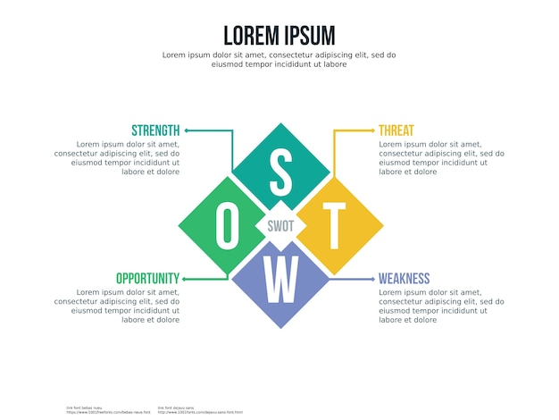 Swot crystal infografica elemento e modello di presentazione