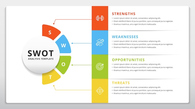 Вектор Шаблон swot или стратегическое планирование инфографики дизайн