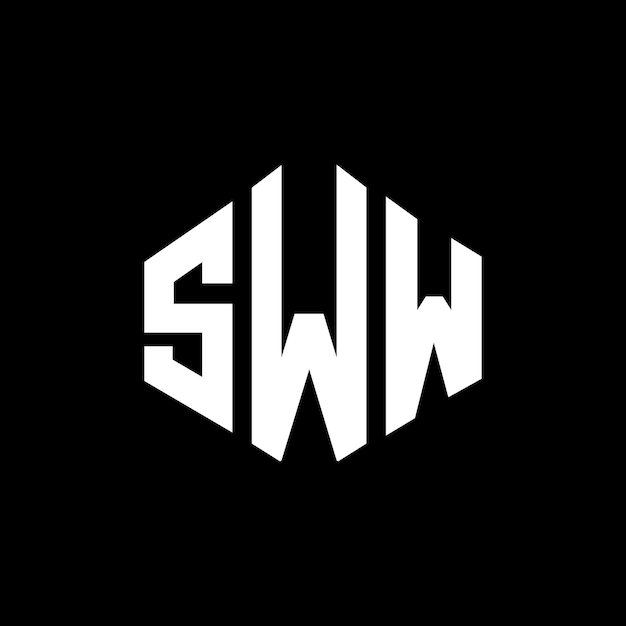 ベクトル sww フォーマットのロゴデザイン: sww ポリゴン フォームのロゴ設計: sww ヘクサゴン ベクトル ロゴデザイン フォーム: sww モノグラム ホワイト&ブラック カラー: sww ビジネス&リアルエステート ロゴデザイン