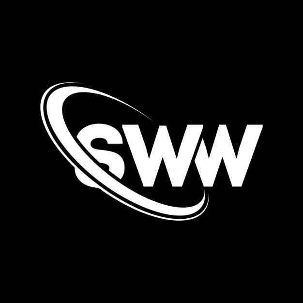 ベクトル sww ロゴ sww 文字sww ロゴ デザインイニシャルswwロゴサークル大文字モノグラムロゴswwタイポグラフィーテクノロジービジネス不動産ブランド