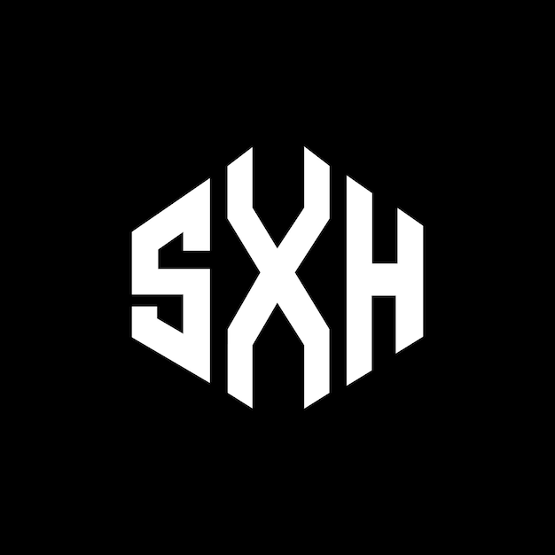 SXH letter logo ontwerp met veelhoek vorm SXH veelhoek en kubus vorm logo ontwerp SXH zeshoek vector logo sjabloon witte en zwarte kleuren SXH monogram bedrijf en vastgoed logo