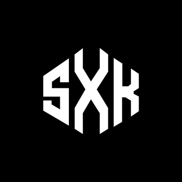 SXK letter logo ontwerp met veelhoek vorm SXK veelhoek en kubus vorm logo ontwerp SXK zeshoek vector logo sjabloon witte en zwarte kleuren SXK monogram bedrijf en vastgoed logo