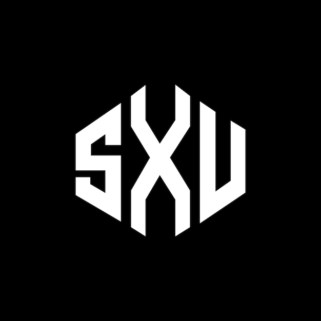 SXU letter logo ontwerp met veelhoek vorm SXU veelhoek en kubus vorm logo ontwerp SXU zeshoek vector logo sjabloon witte en zwarte kleuren SXU monogram bedrijf en vastgoed logo