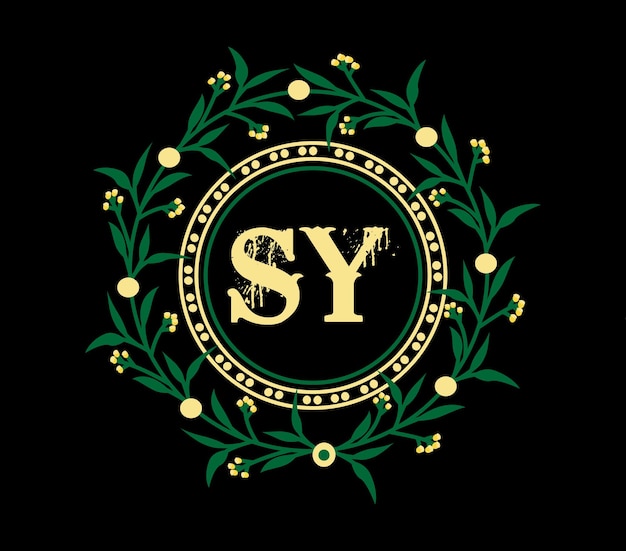 Sy 円形の sy 文字ロゴ デザイン sy 円と立方体形のロゴ デザイン sy モノグラム ビジネス