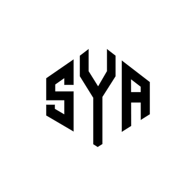 Vector sya letter logo ontwerp met veelhoek vorm sya veelhoek en kubus vorm logo ontwerp sya zeshoek vector logo sjabloon witte en zwarte kleuren sya monogram bedrijf en vastgoed logo