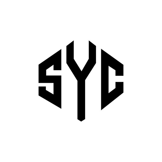 SYC letter logo ontwerp met veelhoek vorm SYC veelhoek en kubus vorm logo ontwerp SYC zeshoek vector logo sjabloon witte en zwarte kleuren SYC monogram bedrijf en vastgoed logo