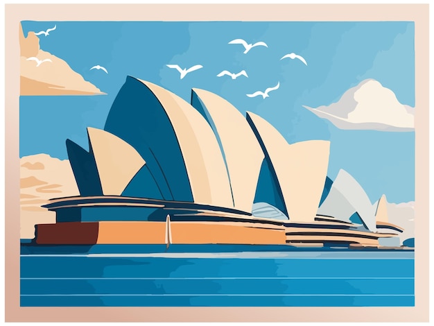 Vettore sydney city opera house sfondo illustrazione vettoriale image design