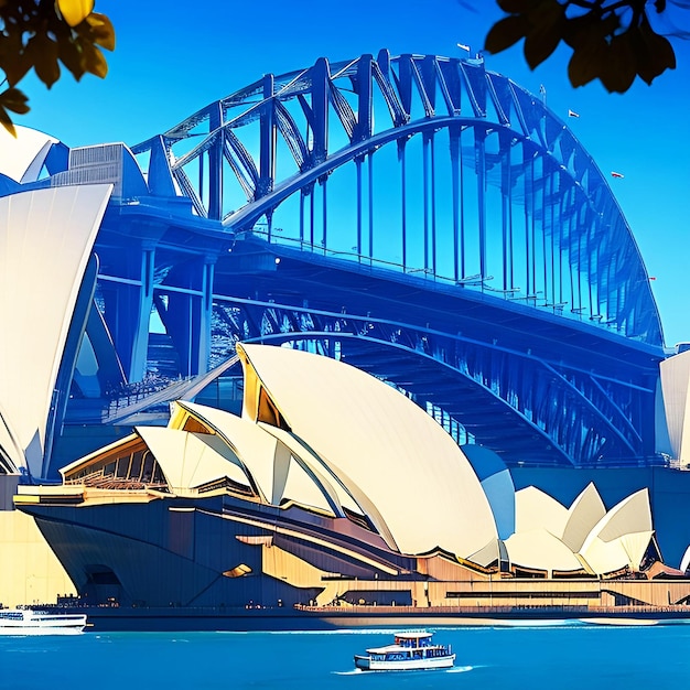 Sydney opera house accanto al sydney howrah bridge