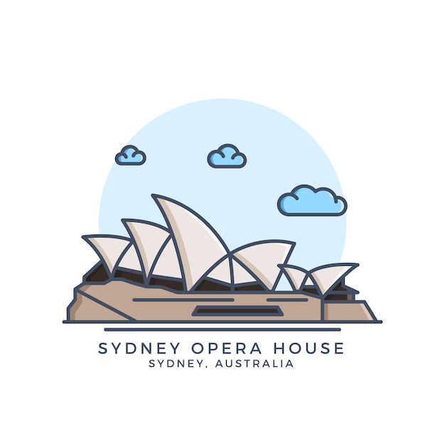 Vettore teatro dell'opera di sydney