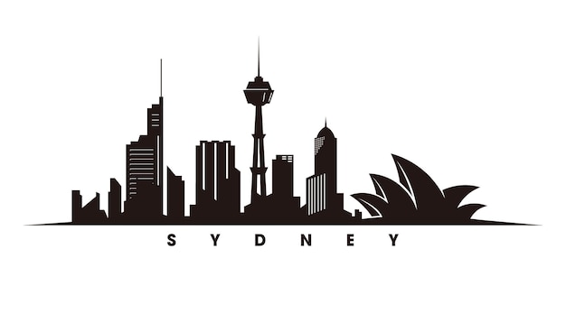 Vector sydney skyline illustratie silhouet vector