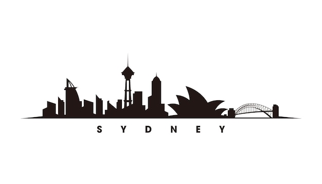 Vector sydney skyline illustration silhouette vector