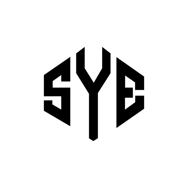 SYE letter logo ontwerp met veelhoek vorm SYE veelhoek en kubus vorm logo ontwerp SYE zeshoek vector logo sjabloon witte en zwarte kleuren SYE monogram bedrijf en vastgoed logo